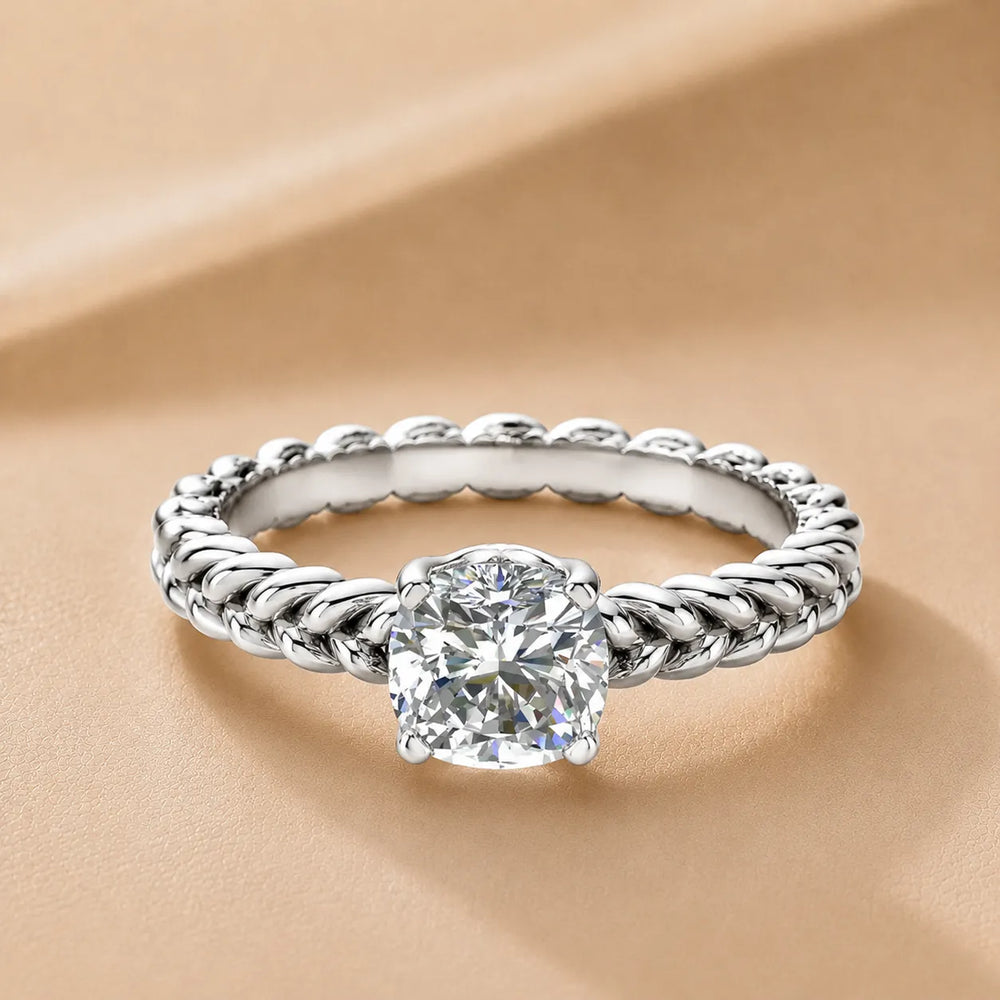 Vintage-Inspired Solitaire Ring with Twisted