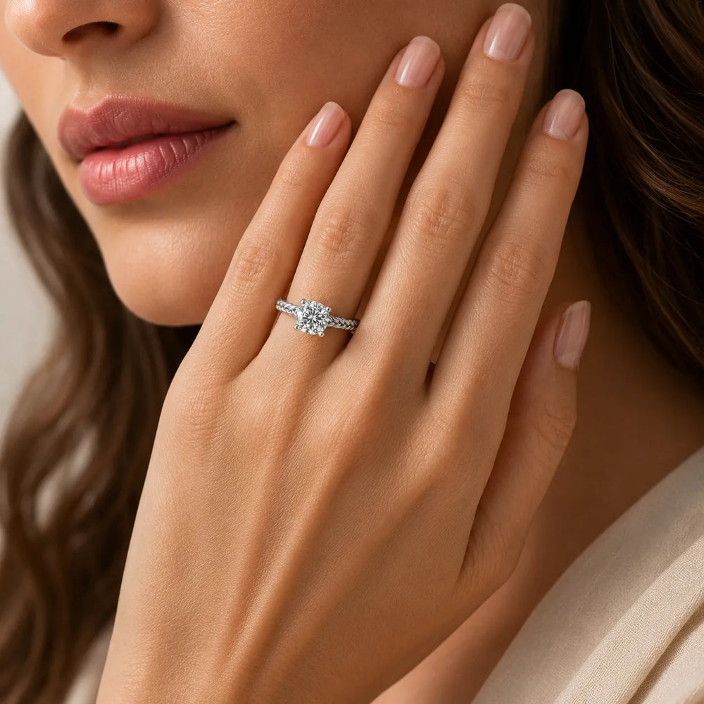 Vintage-Inspired Solitaire Ring with Twisted