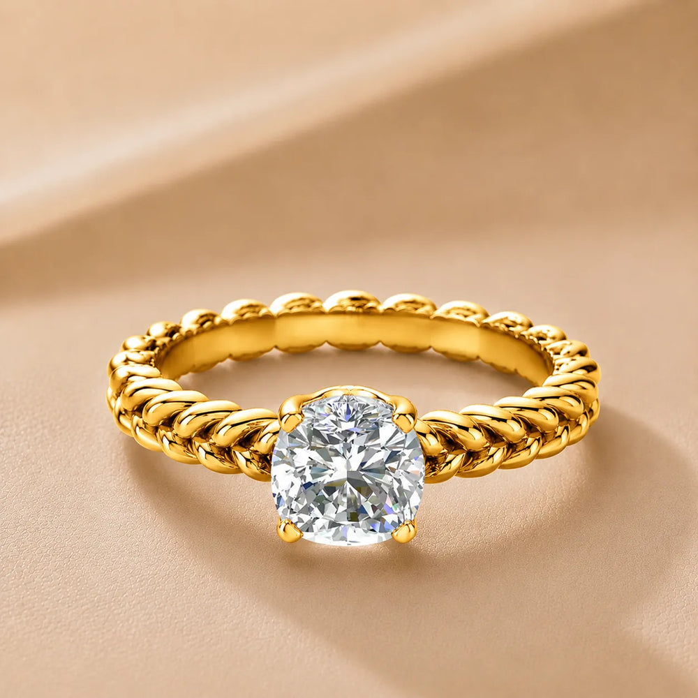 Vintage-Inspired Solitaire Ring with Twisted