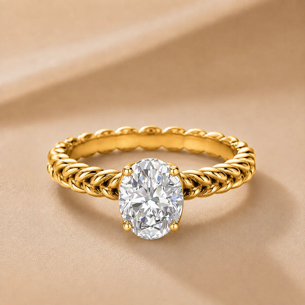 Vintage-Inspired Solitaire Ring with Twisted