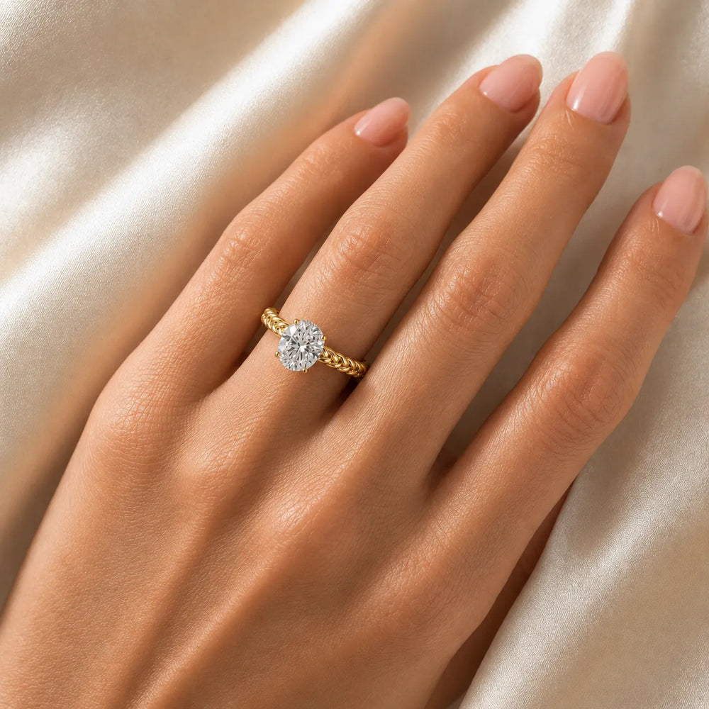 Vintage-Inspired Solitaire Ring with Twisted