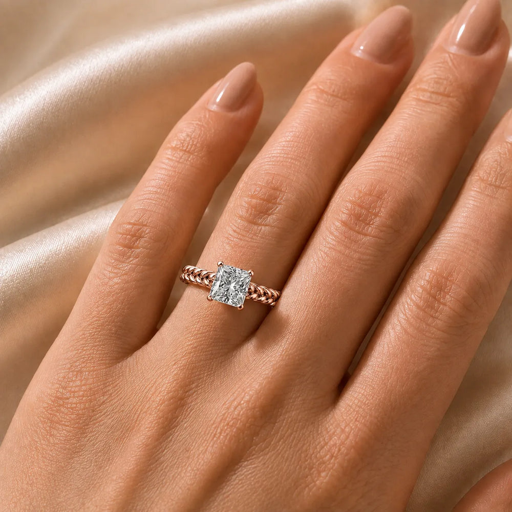 Vintage-Inspired Solitaire Ring with Twisted