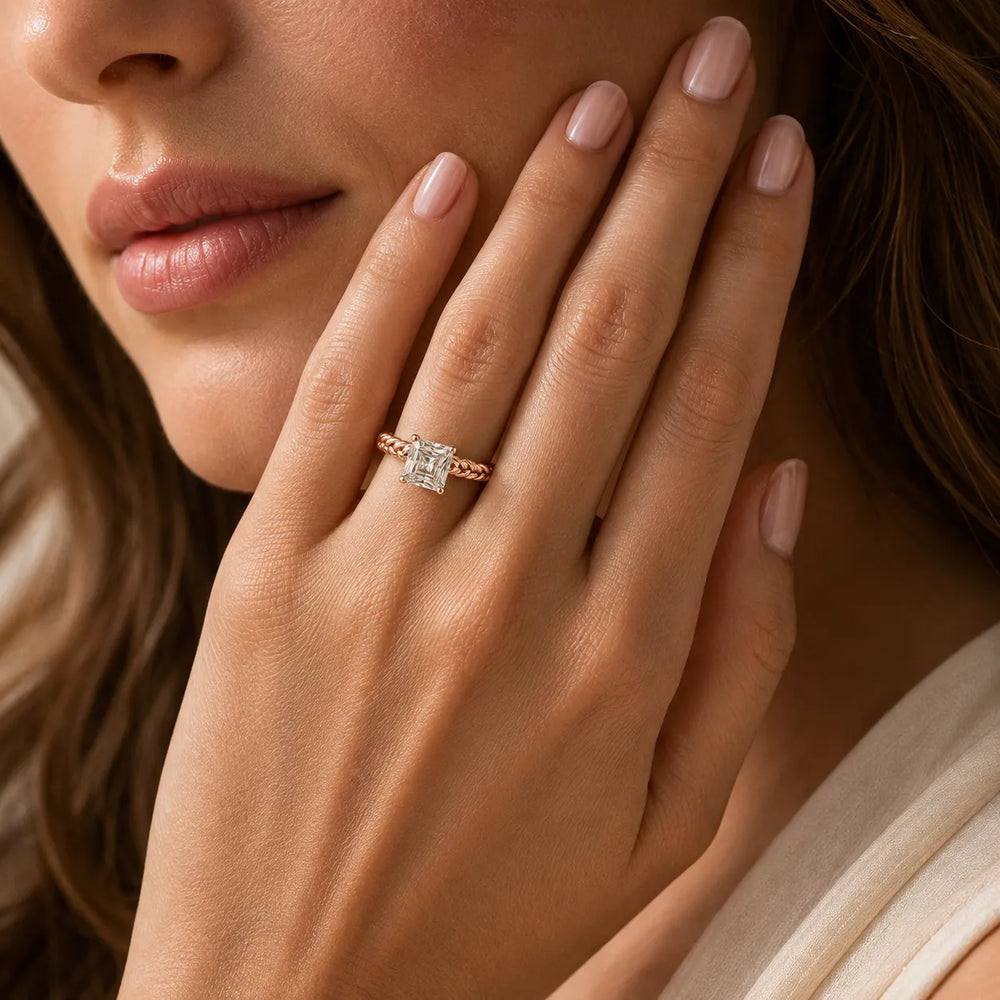 Vintage-Inspired Solitaire Ring with Twisted