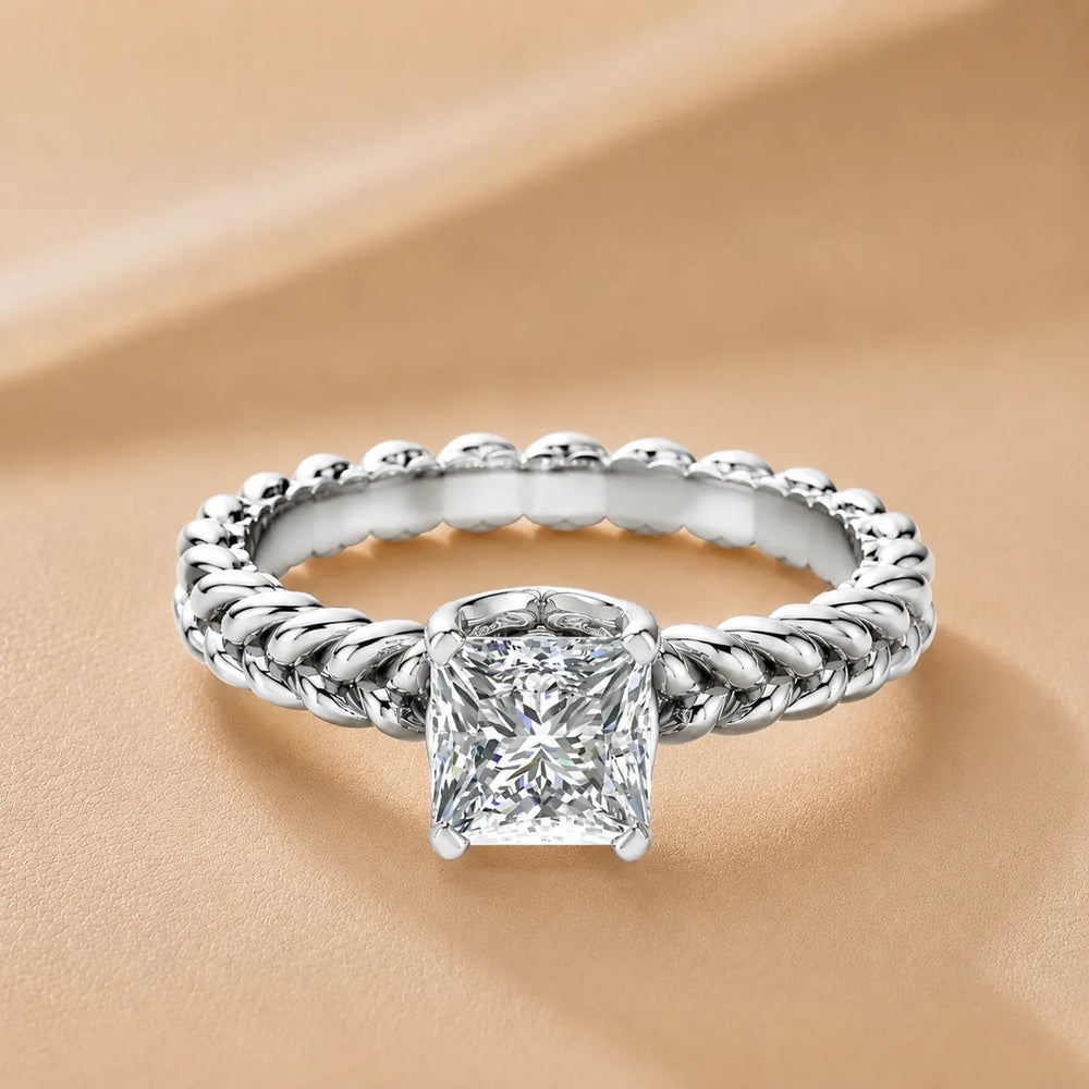 Vintage-Inspired Solitaire Ring with Twisted