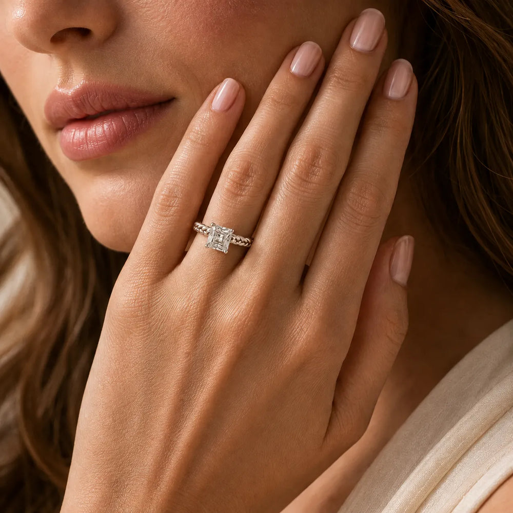 Vintage-Inspired Solitaire Ring with Twisted