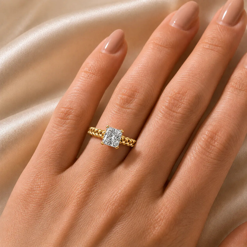 Vintage-Inspired Solitaire Ring with Twisted