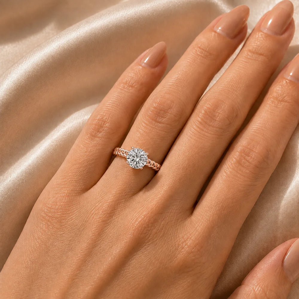 Vintage-Inspired Solitaire Ring with Twisted