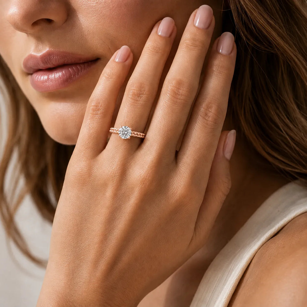 Vintage-Inspired Solitaire Ring with Twisted