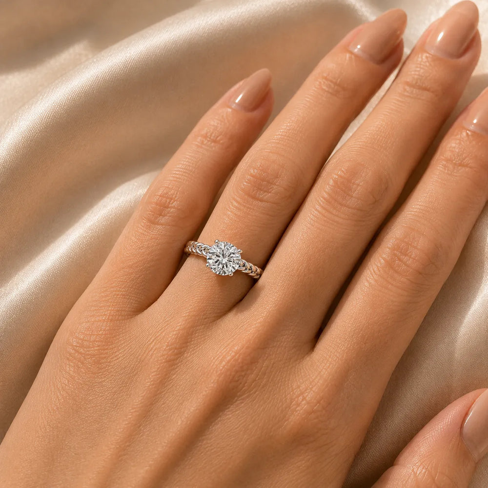 Vintage-Inspired Solitaire Ring with Twisted