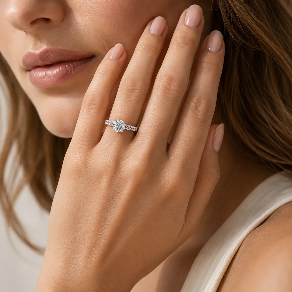 Vintage-Inspired Solitaire Ring with Twisted