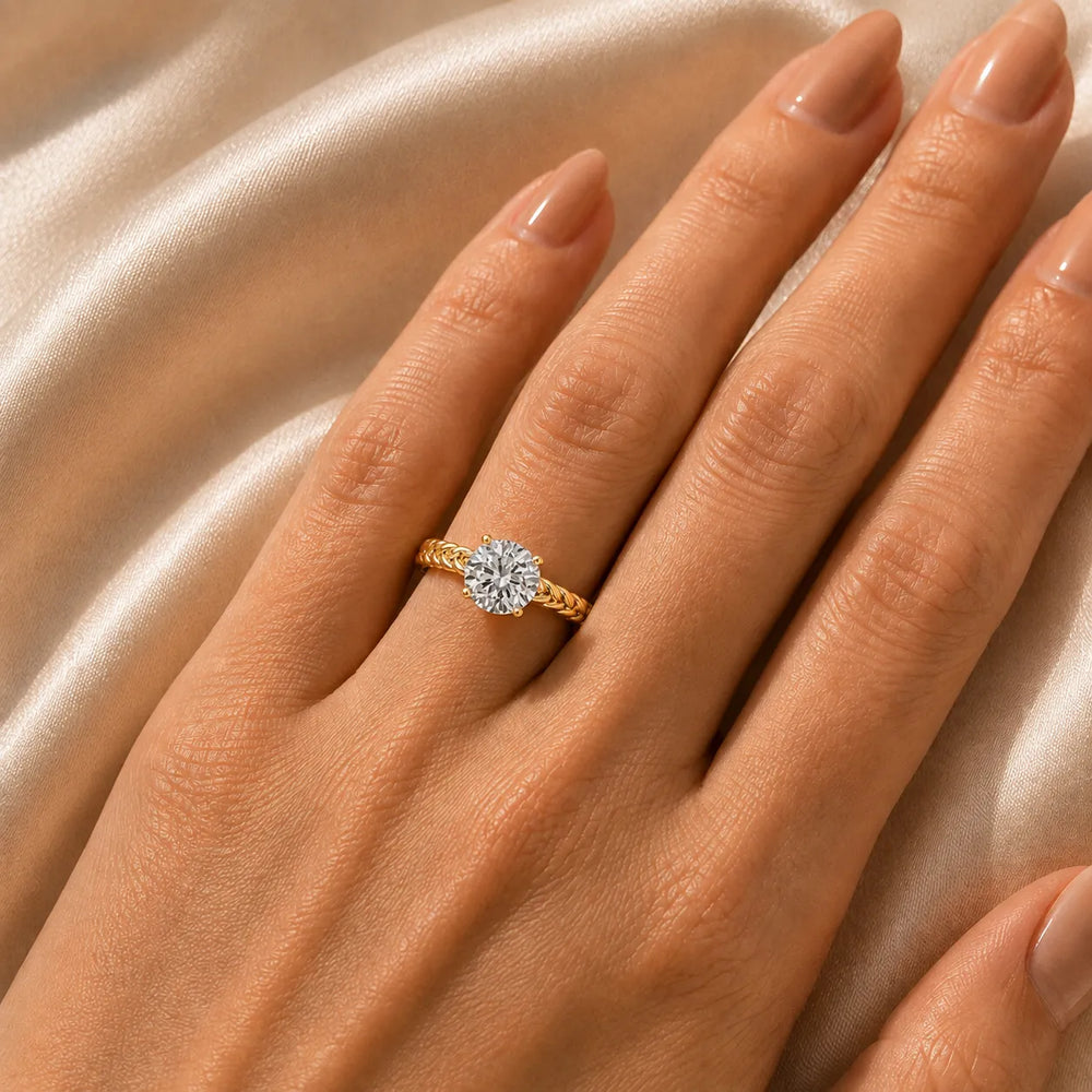 Vintage-Inspired Solitaire Ring with Twisted