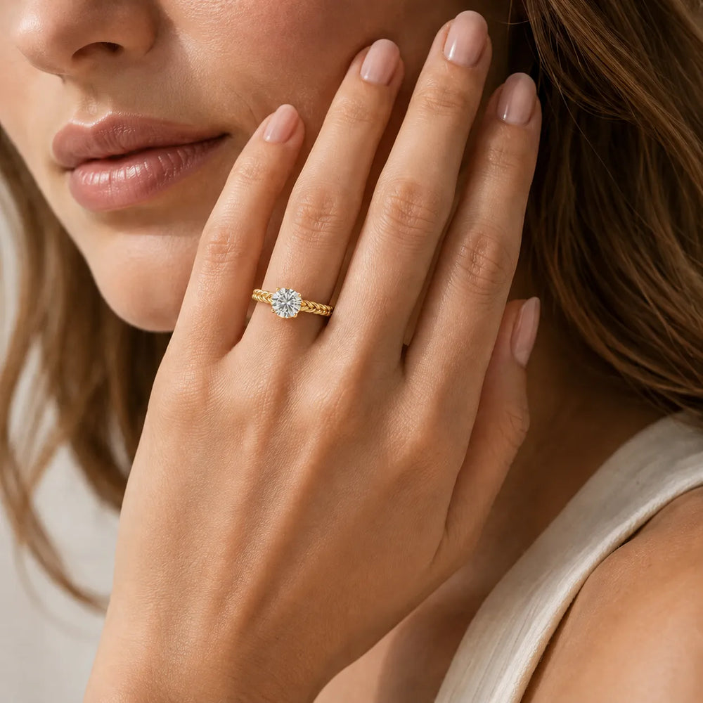 Vintage-Inspired Solitaire Ring with Twisted