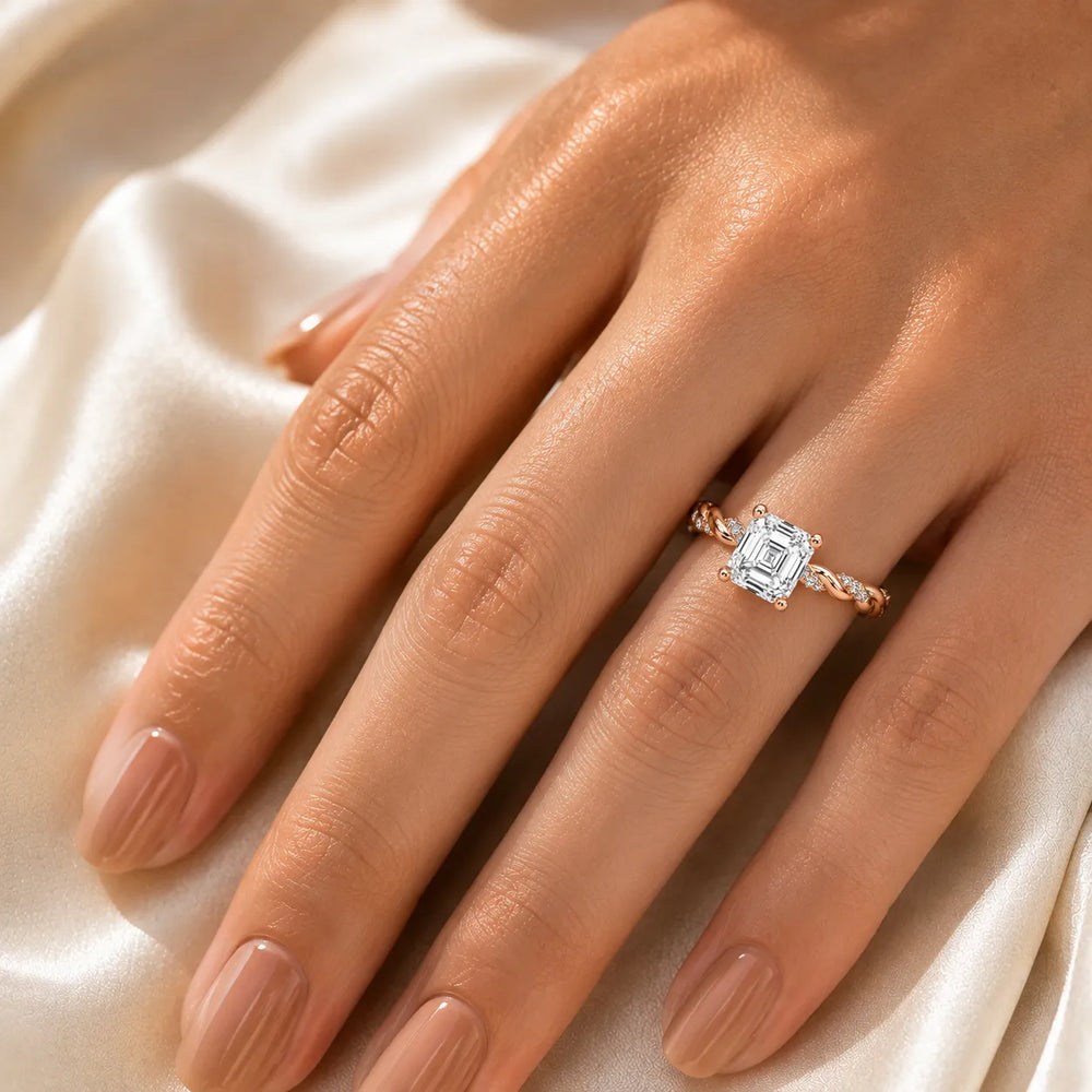 Cushion Cut Twisted Engagement Ring