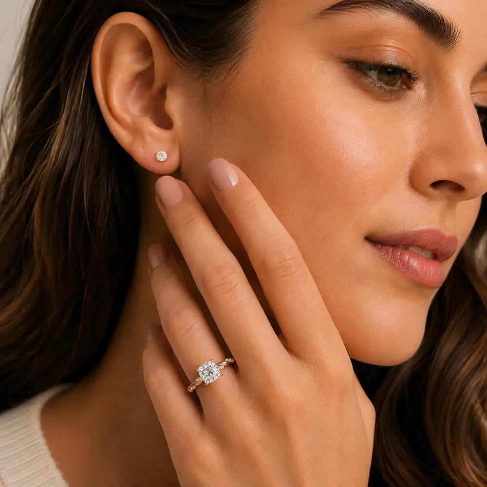 Cushion Cut Twisted Engagement Ring