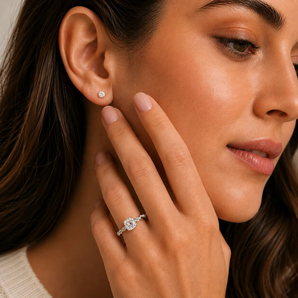Cushion Cut Twisted Engagement Ring