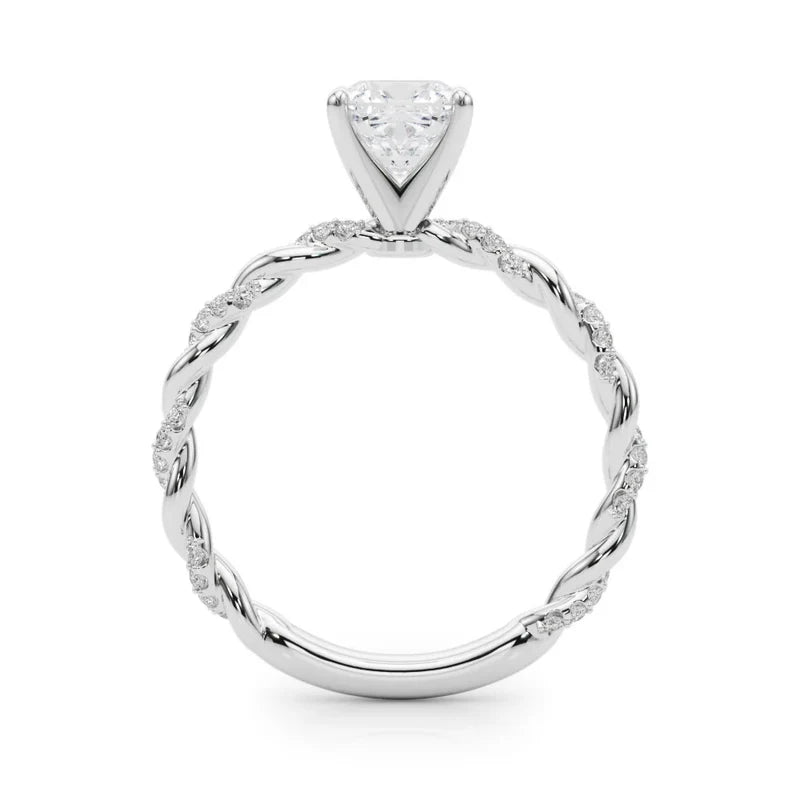 Cushion Cut Twisted Engagement Ring