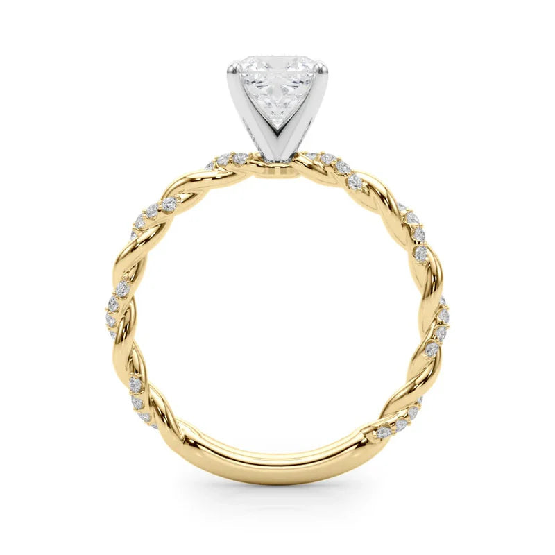 Cushion Cut Twisted Engagement Ring