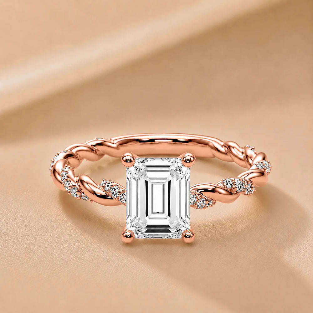 Cushion Cut Twisted Engagement Ring