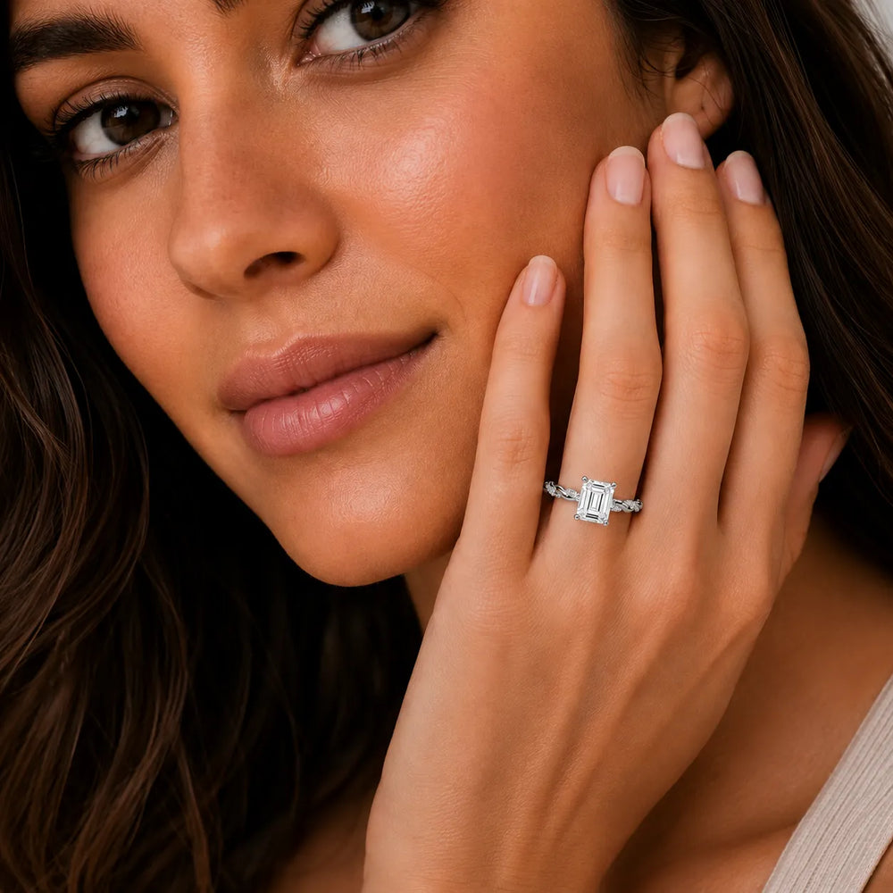 Cushion Cut Twisted Engagement Ring