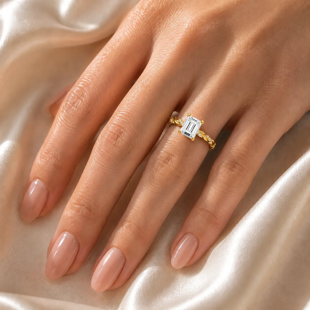 Cushion Cut Twisted Engagement Ring