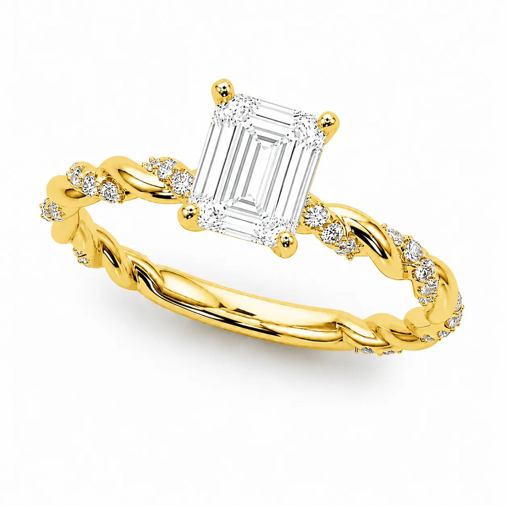 Cushion Cut Twisted Engagement Ring