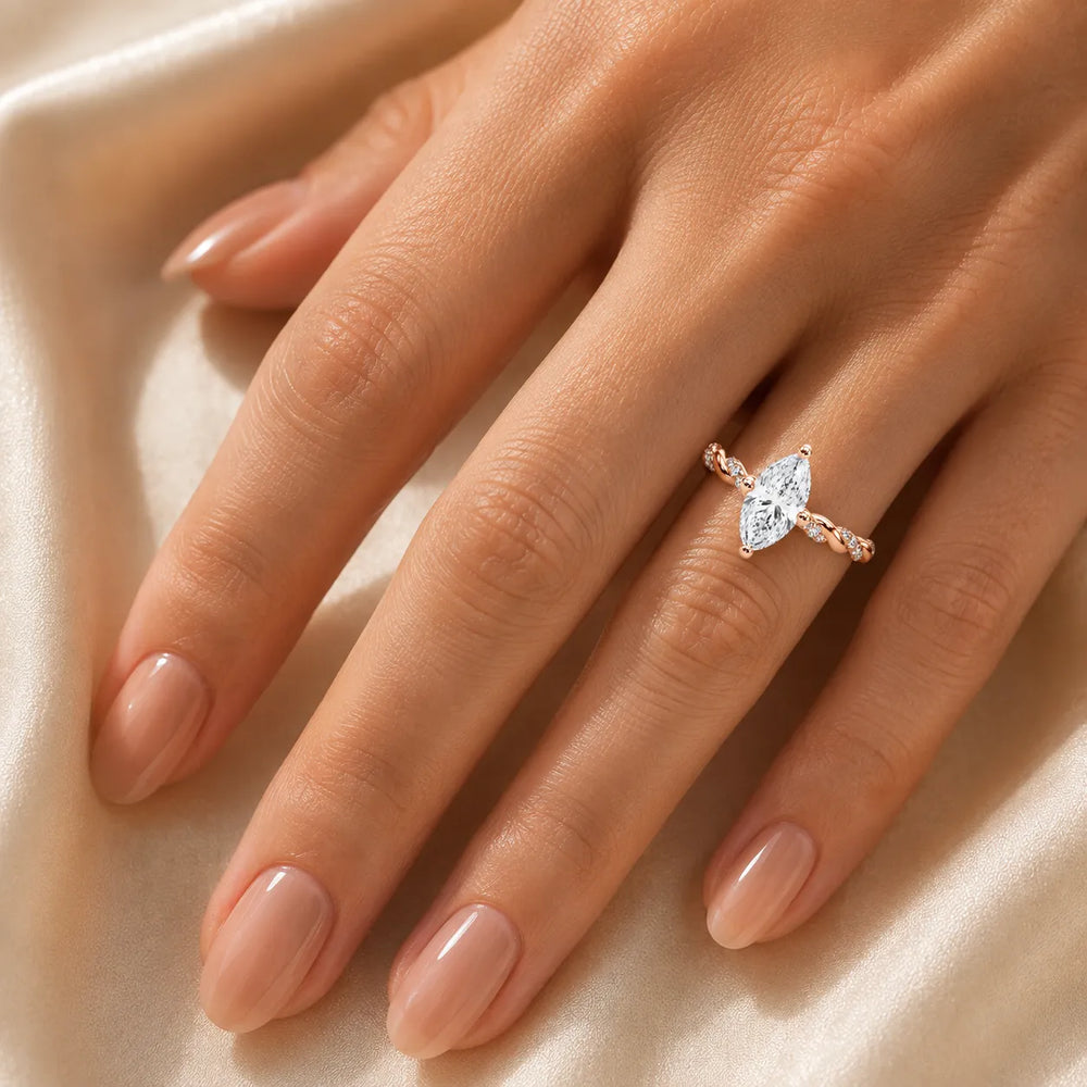 Cushion Cut Twisted Engagement Ring