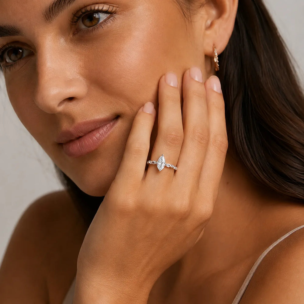 Cushion Cut Twisted Engagement Ring