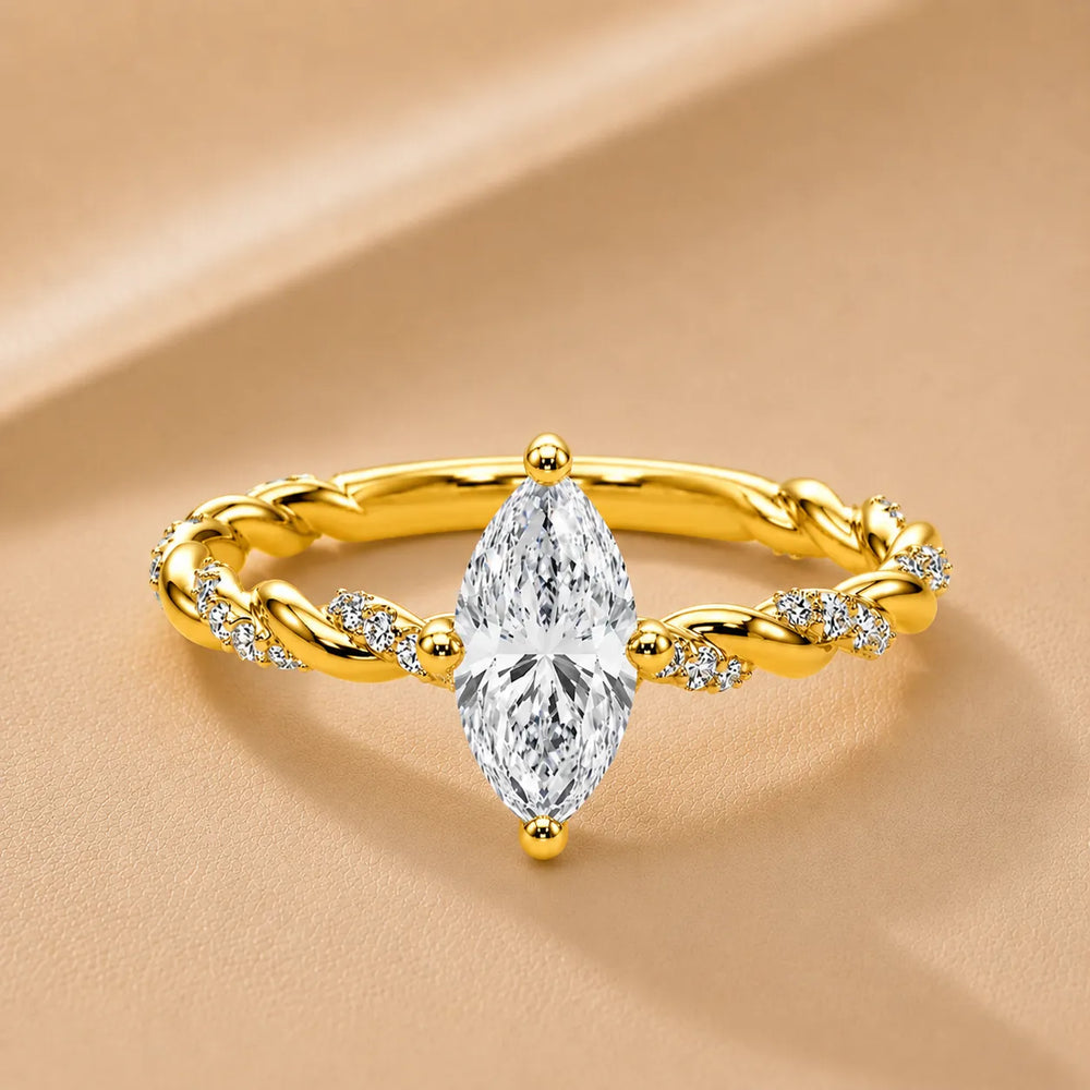 Cushion Cut Twisted Engagement Ring