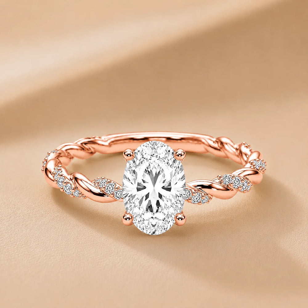 Cushion Cut Twisted Engagement Ring