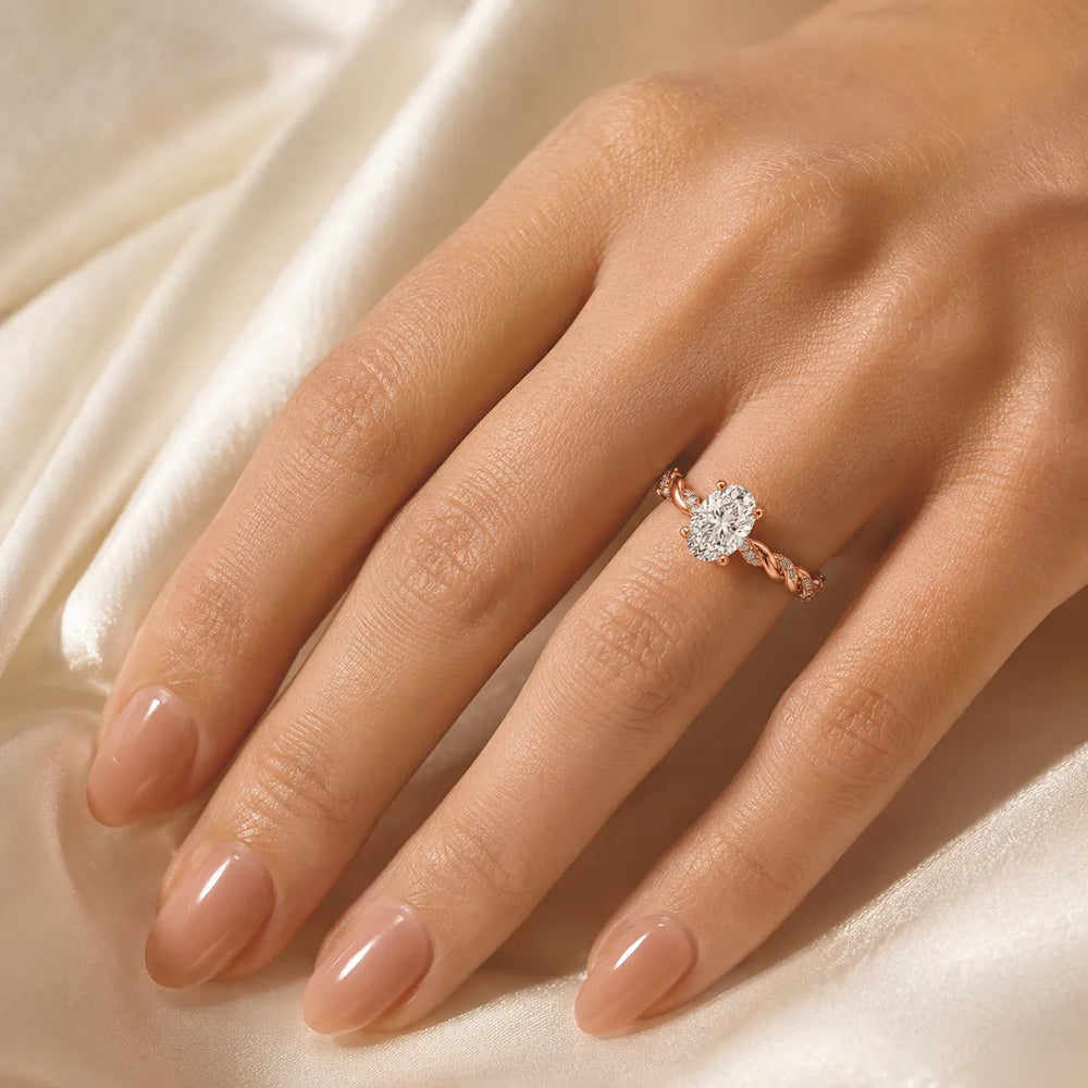 Cushion Cut Twisted Engagement Ring