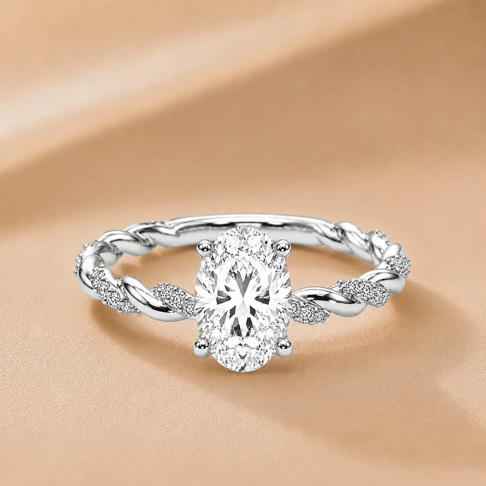 Cushion Cut Twisted Engagement Ring