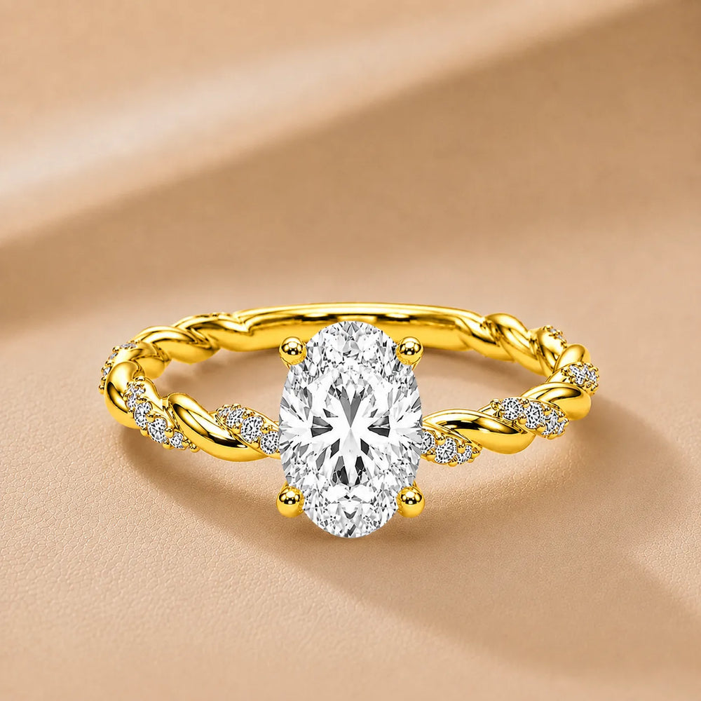 Cushion Cut Twisted Engagement Ring