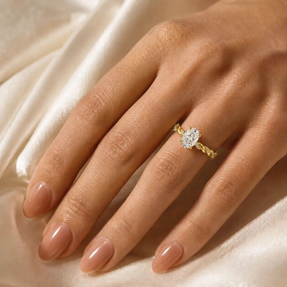 Cushion Cut Twisted Engagement Ring