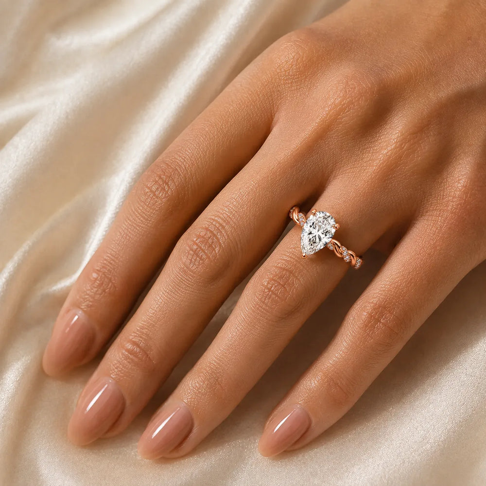 Cushion Cut Twisted Engagement Ring