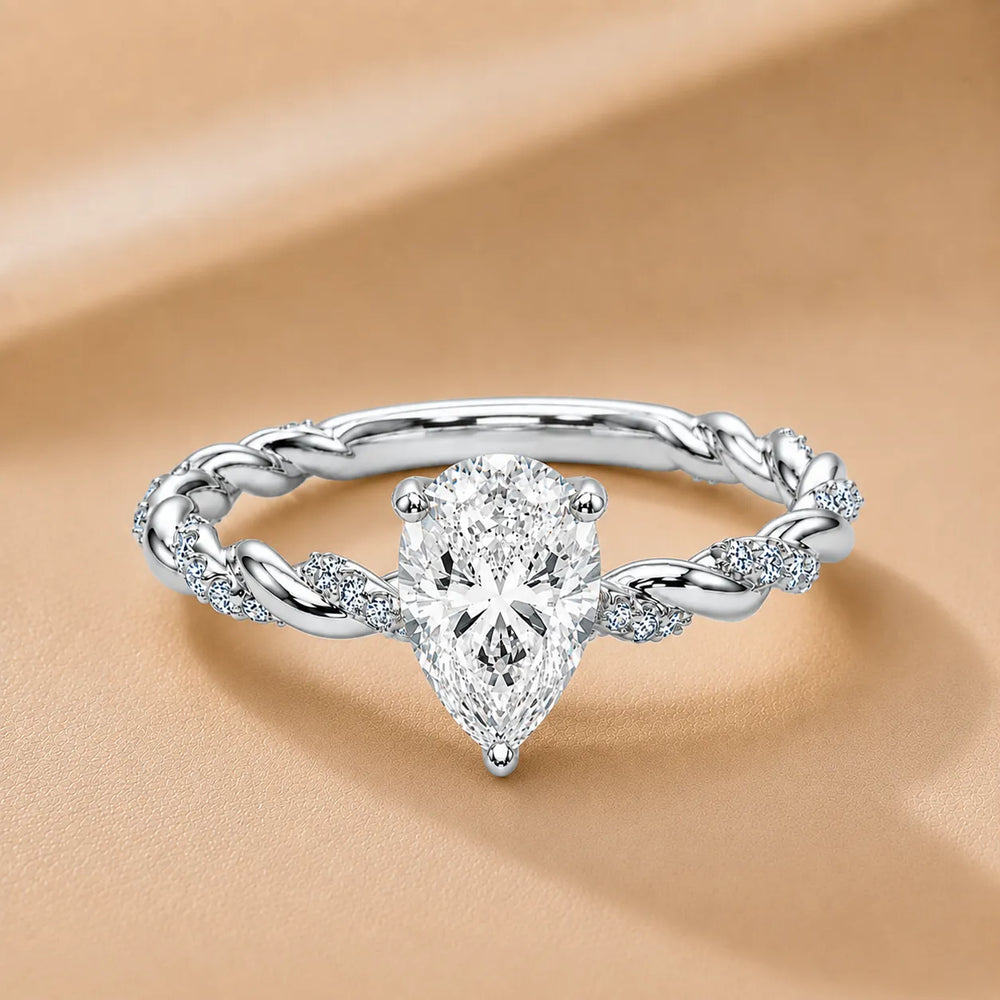 Cushion Cut Twisted Engagement Ring