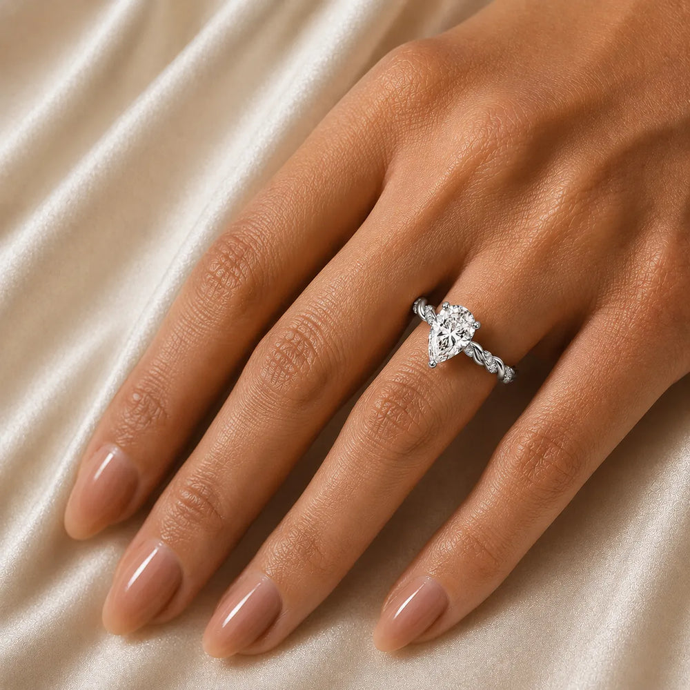 Cushion Cut Twisted Engagement Ring