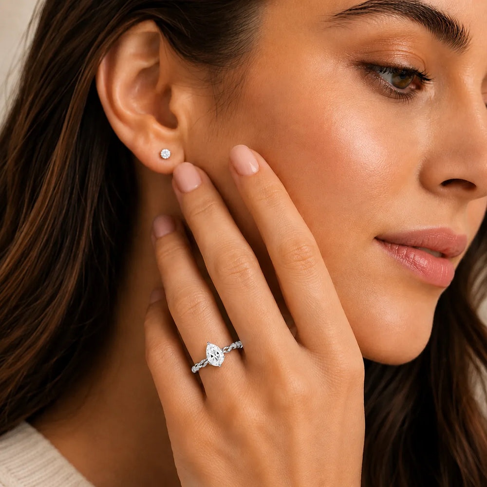 Cushion Cut Twisted Engagement Ring