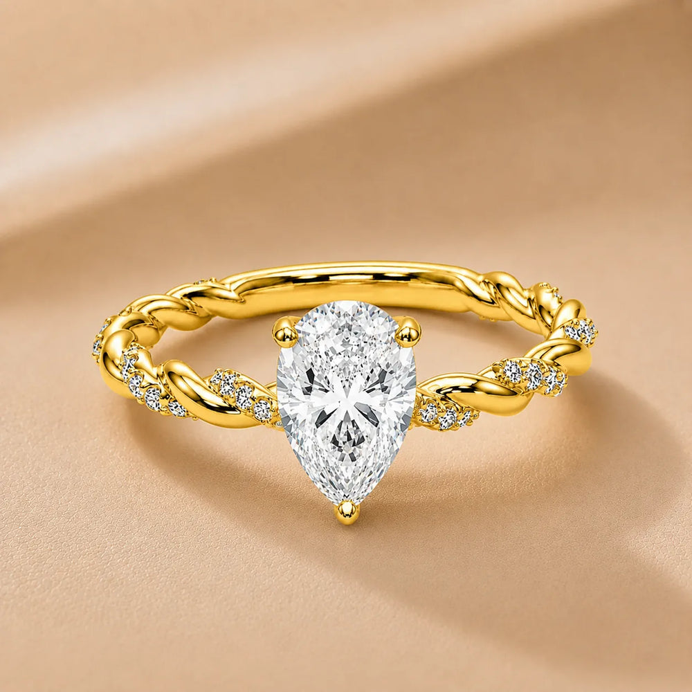 Cushion Cut Twisted Engagement Ring