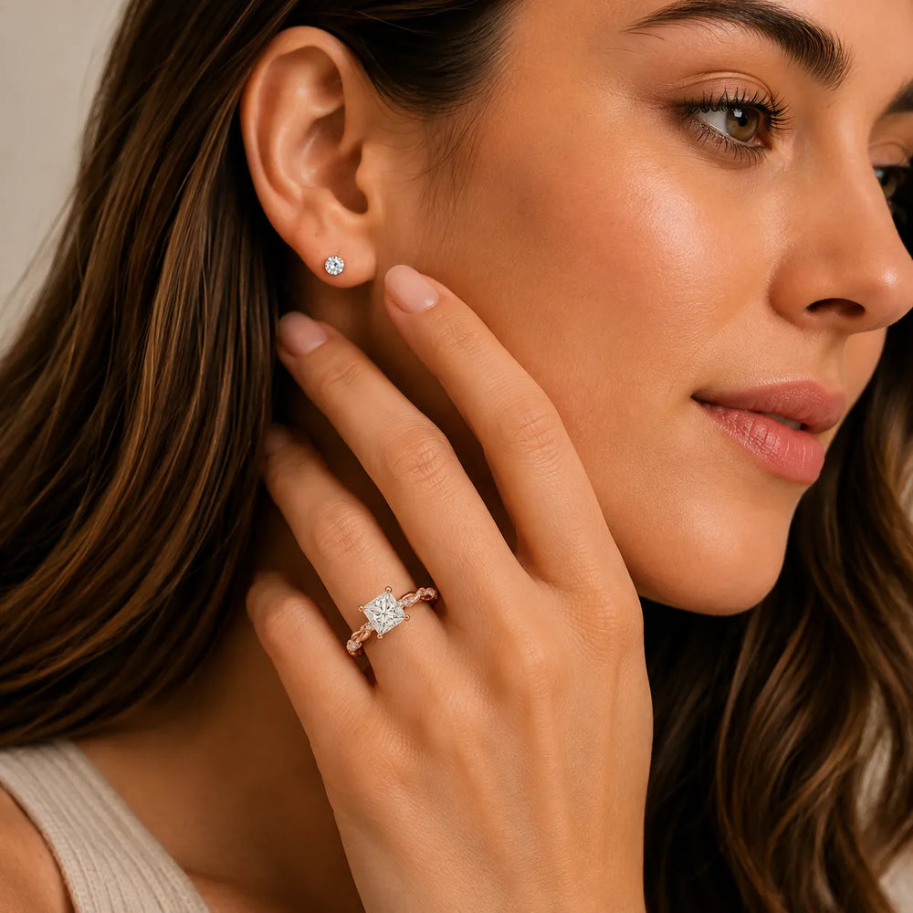 Cushion Cut Twisted Engagement Ring
