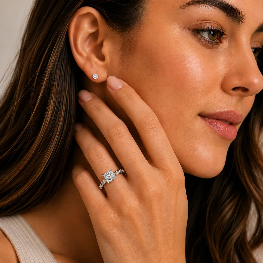 Cushion Cut Twisted Engagement Ring