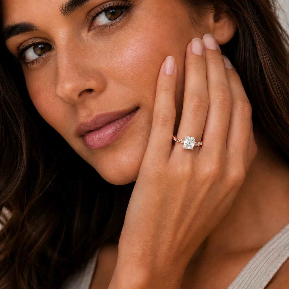 Cushion Cut Twisted Engagement Ring