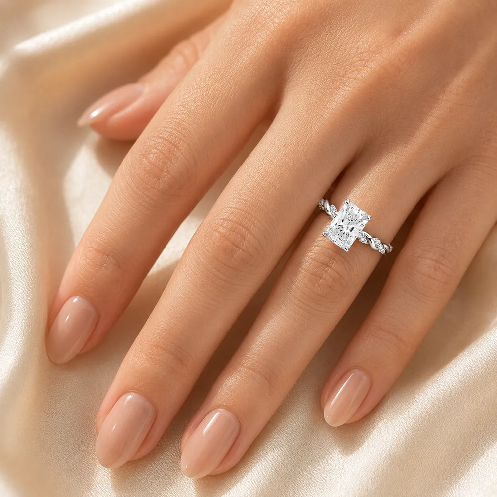 Cushion Cut Twisted Engagement Ring