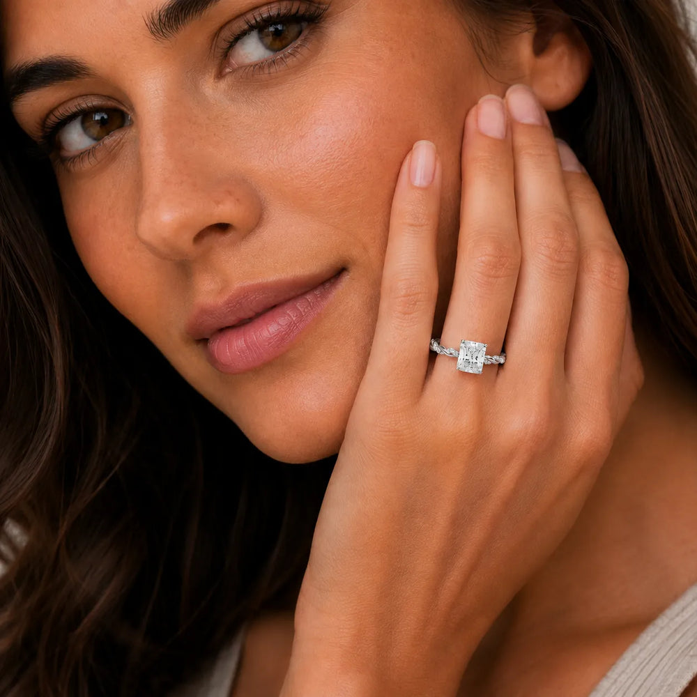Cushion Cut Twisted Engagement Ring