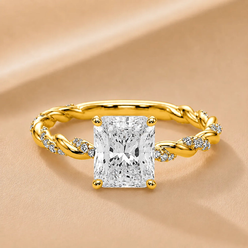 Cushion Cut Twisted Engagement Ring