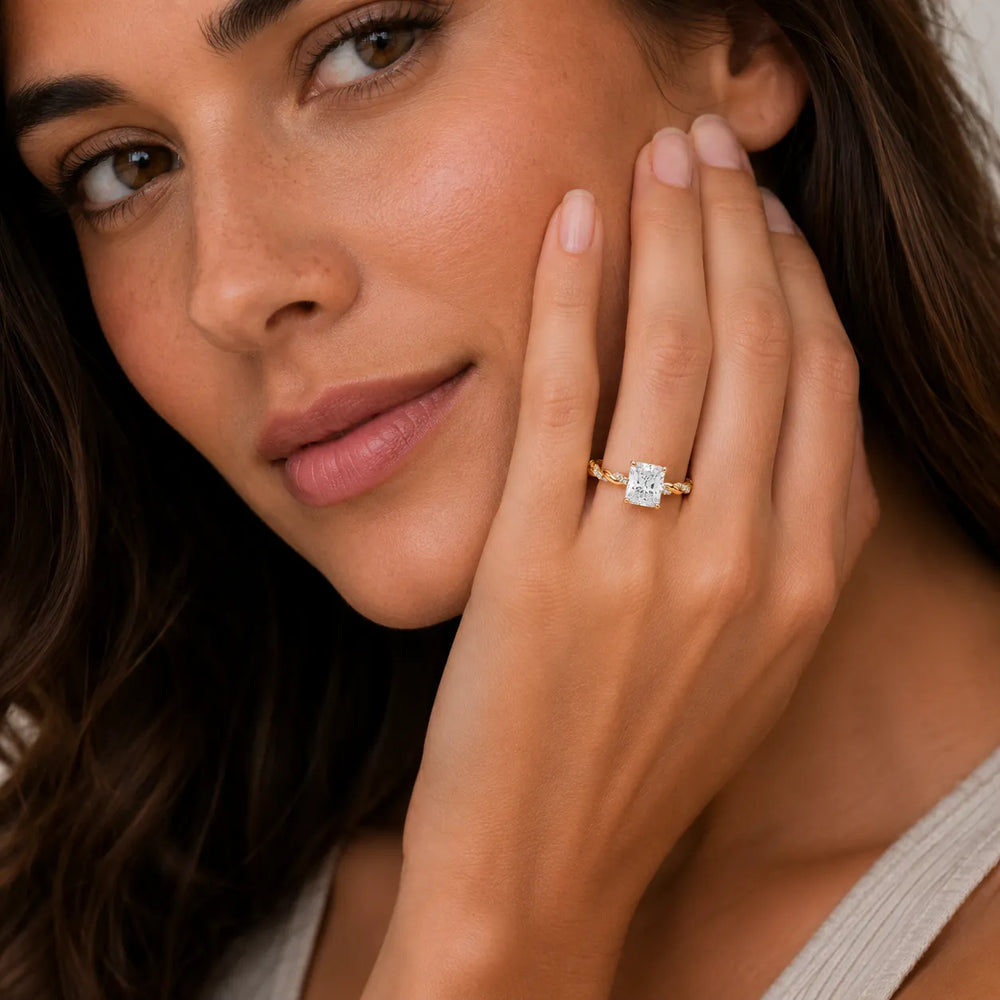 Cushion Cut Twisted Engagement Ring