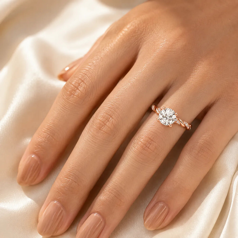Cushion Cut Twisted Engagement Ring