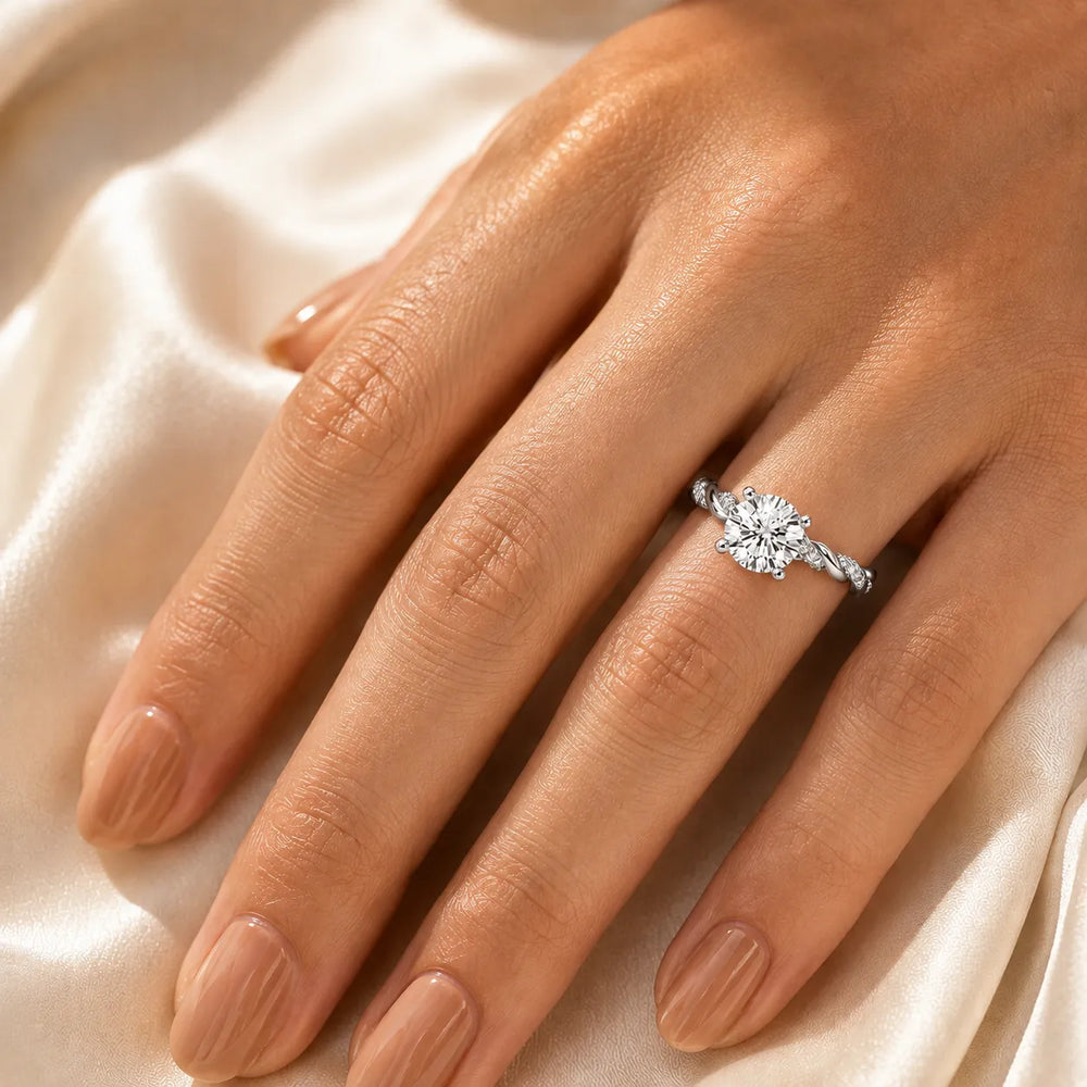 Cushion Cut Twisted Engagement Ring