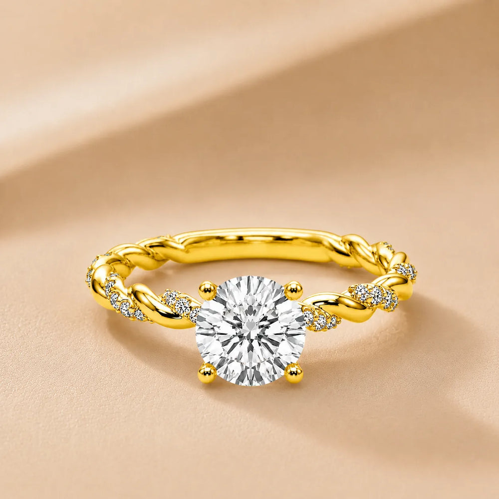Cushion Cut Twisted Engagement Ring