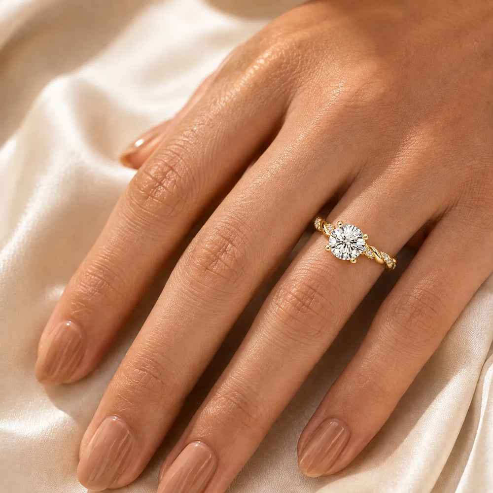 Cushion Cut Twisted Engagement Ring
