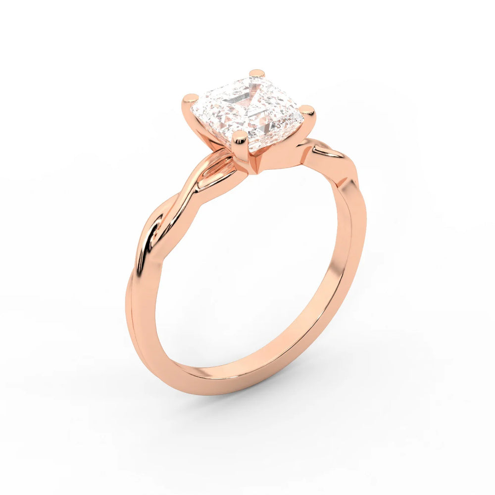 Iris Twist Asscher Diamond Engagement Ring